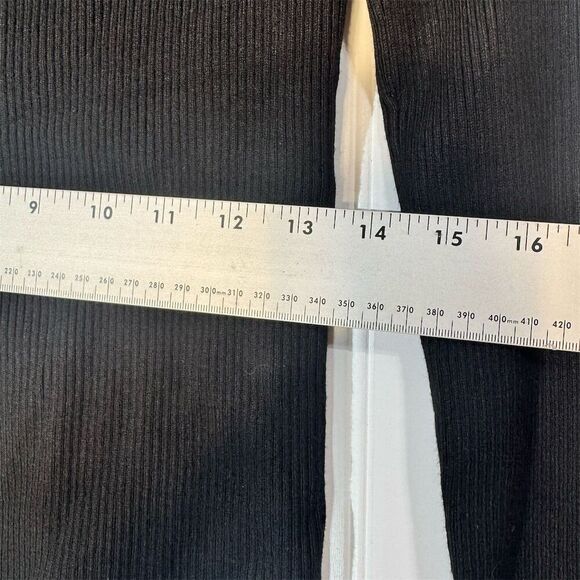 Brave Soul Wrap Top Ribbed Knit Long Sleeve Sweater Black Tie Waist M NWT Goth - Picture 5 of 12